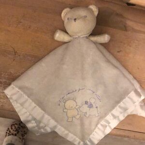 Carters Lovey Security Blanket Rattle Bear “If They Could Just Stay Little”